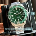 Replica Tag Heuer Aquaracer Calibre 5 Stee Green Dial 43mm Watches with Date